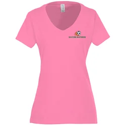 Team Favorite 4.5 oz. V-Neck T-Shirt - Ladies' - Embroidered