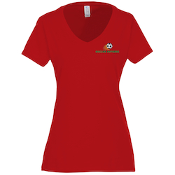 Team Favorite 4.5 oz. V-Neck T-Shirt - Ladies' - Embroidered