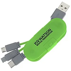 3-in-1 Cable Wrap with Phone Stand - 24 hr