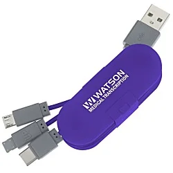 3-in-1 Cable Wrap with Phone Stand - 24 hr