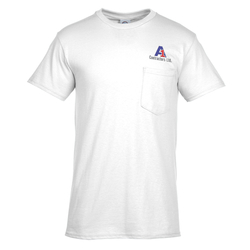 Adult 6 oz. Cotton Pocket T-Shirt - Embroidered