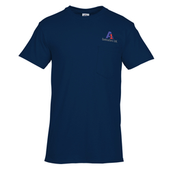 Adult 6 oz. Cotton Pocket T-Shirt - Embroidered