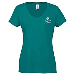 Optimal Tri-Blend V-Neck T-Shirt - Ladies' - Screen
