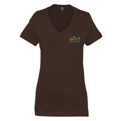 Perfect Weight V-Neck Tee - Ladies' - Colors - Embroidered