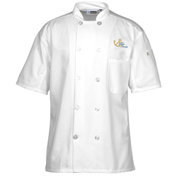 Ten Button Short Sleeve Chef Coat with Mesh Back - 24 hr