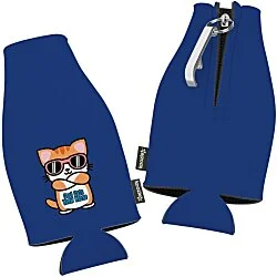 Zip-up Bottle Koozie® Cooler with Opener