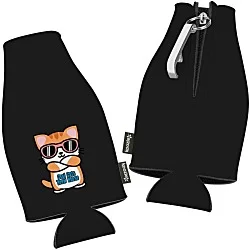 Zip-up Bottle Koozie® Cooler with Opener