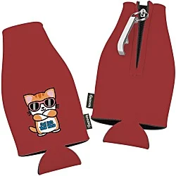 Zip-up Bottle Koozie® Cooler with Opener