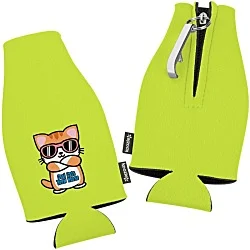 Zip-up Bottle Koozie® Cooler with Opener