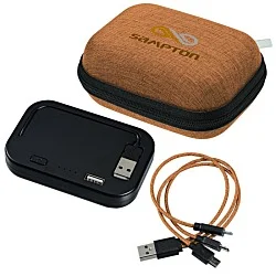 Ridge Line Built-in Cable Power Bank with 3-in-1 Cable