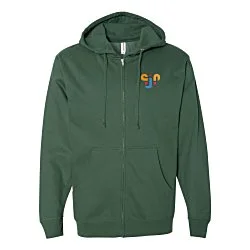 Independent Trading Co. Midweight Full-Zip Hoodie - Embroidered