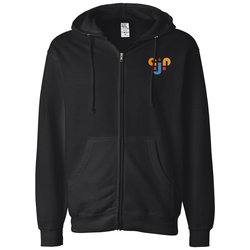 Independent Trading Co. Midweight Full-Zip Hoodie - Embroidered