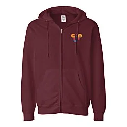 Independent Trading Co. Midweight Full-Zip Hoodie - Embroidered