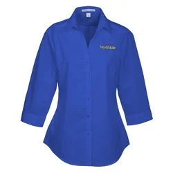 Carefree 3/4 Sleeve Poplin Shirt - Ladies'