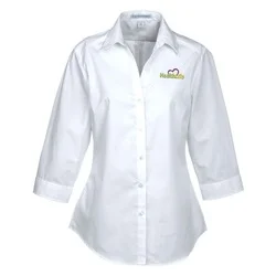Carefree 3/4 Sleeve Poplin Shirt - Ladies'