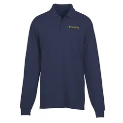 Easy Care Wrinkle Resist LS Cotton Pique Polo - Men's