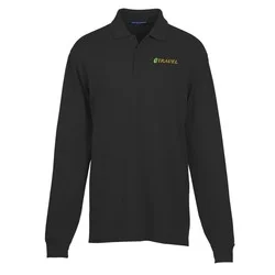 Easy Care Wrinkle Resist LS Cotton Pique Polo - Men's