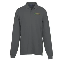 Easy Care Wrinkle Resist LS Cotton Pique Polo - Men's