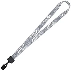Dye-Sub Lanyard - 3/4" - 32" - Large Metal Bulldog Clip - Damask
