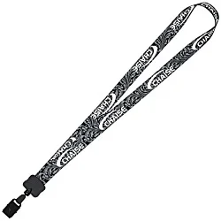 Dye-Sub Lanyard - 3/4" - 32" - Large Metal Bulldog Clip - Damask