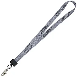 Dye-Sub Lanyard - 3/4" - 32" - Snap with Metal Bulldog Clip - Damask