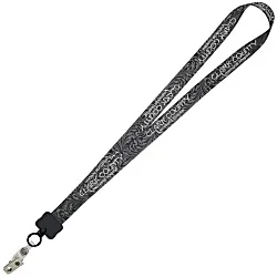 Dye-Sub Lanyard - 3/4" - 32" - Snap with Metal Bulldog Clip - Damask