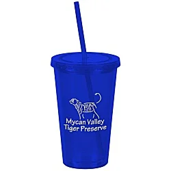 Customized Acrylic Tumbler with Straw - 16 oz.