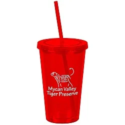 Customized Acrylic Tumbler with Straw - 16 oz.