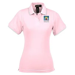 Tipped Combed Cotton Pique Polo - Ladies' - 24 hr