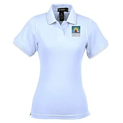Tipped Combed Cotton Pique Polo - Ladies' - 24 hr