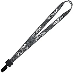 Dye-Sub Lanyard - 3/4" - 32" - Plastic Bulldog Clip - Damask - 24 hr