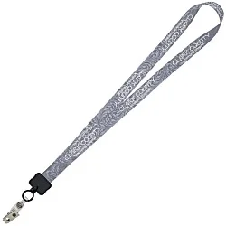 Dye-Sub Lanyard - 3/4" - 32" - Snap with Metal Bulldog Clip - Damask - 24 hr