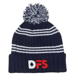 Multi-Stripe Rib Knit Beanie
