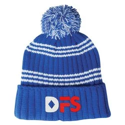 Multi-Stripe Rib Knit Beanie