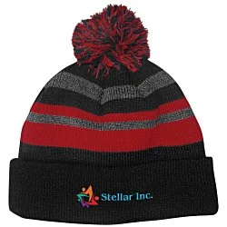 Microfleece Lined Pom Pom Beanie
