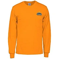Gildan 6 oz. Ultra Cotton LS Pocket T-Shirt - Colors - Embroidered