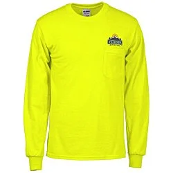 Gildan 6 oz. Ultra Cotton LS Pocket T-Shirt - Colors - Embroidered