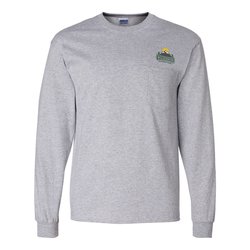 Gildan 6 oz. Ultra Cotton LS Pocket T-Shirt - Colors - Embroidered