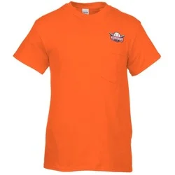 Gildan 5.3 oz. Cotton T-Shirt with Pocket - Men's - Embroidered