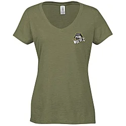 Optimal Tri-Blend V-Neck T-Shirt - Ladies' - Embroidered