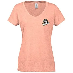 Optimal Tri-Blend V-Neck T-Shirt - Ladies' - Embroidered