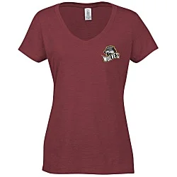 Optimal Tri-Blend V-Neck T-Shirt - Ladies' - Embroidered