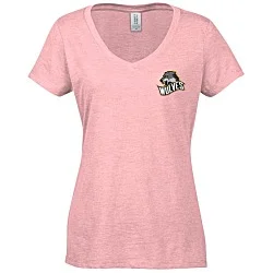 Optimal Tri-Blend V-Neck T-Shirt - Ladies' - Embroidered