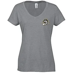 Optimal Tri-Blend V-Neck T-Shirt - Ladies' - Embroidered