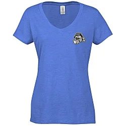 Optimal Tri-Blend V-Neck T-Shirt - Ladies' - Embroidered