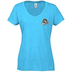 Optimal Tri-Blend V-Neck T-Shirt - Ladies' - Embroidered