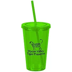 Customized Acrylic Tumbler with Straw - 16 oz. - 24 hr
