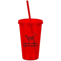Customized Acrylic Tumbler with Straw - 16 oz. - 24 hr