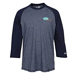 New Era Heritage Blend 3/4 Sleeve Baseball Tee - Men's - Embroidered