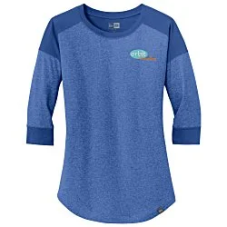New Era Heritage Blend 3/4 Sleeve Baseball Tee - Ladies' - Embroidered